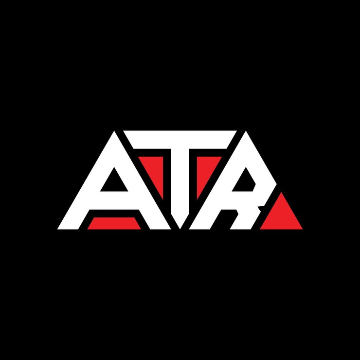 Vector diseño de logotipo de letra triangular atr con forma de triángulo atr diseño de logotipo triangular monograma atr modelo de logotipo vectorial triángulo con color rojo atr logotipo triangle sencillo elegante y lujoso logotipo atr