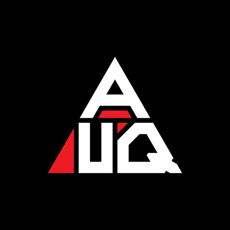 Vector diseño de logotipo de letra triangular auq con forma de triángulo diseño de logotipo triángulo auq monograma plantilla de logotipo vectorial triángulo awq con color rojo logotipo triangular awq sencillo elegante y lujoso