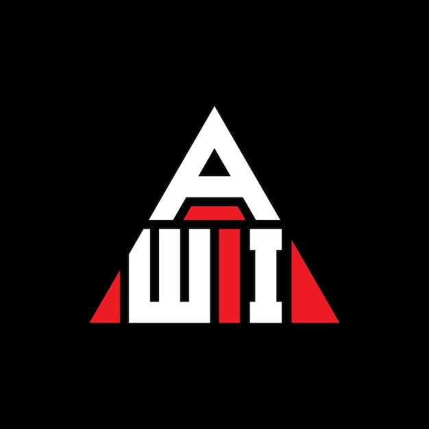 Vector un diseño de logotipo de letra triangular awi con forma de triángulo awi triángulo diseño del logotipo monograma awi triangle vector logotipo plantilla con color rojo awi logotipo triangular sencillo elegante y lujoso