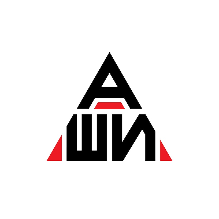 Vector diseño de logotipo de letra triangular awn con forma de triángulo awn diseño de logotipo triangular monograma awn plantilla de logotipo vectorial triangular con color rojo awn logotipo triangular simple elegante y lujoso logotipo