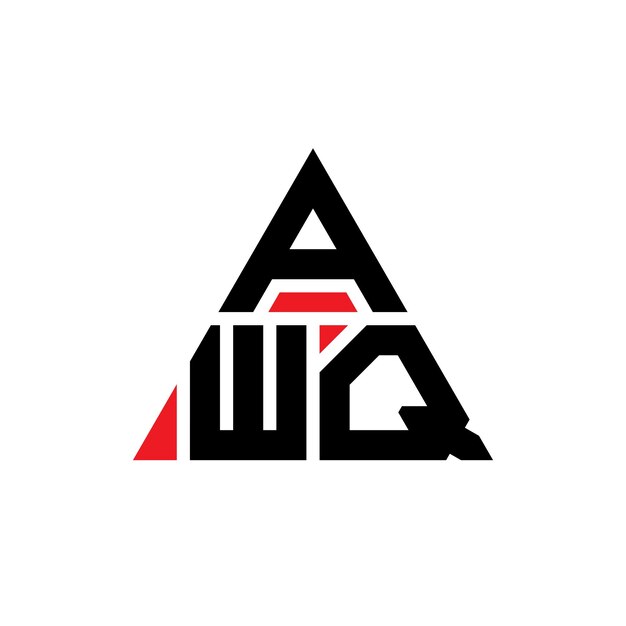 Diseño de logotipo de letra triangular AWQ con forma de triángulo diseño de logotipo triangular monograma AWQ triángulo vector logotipo plantilla con color rojo AWQ logo triangular sencillo elegante y lujoso logotipo
