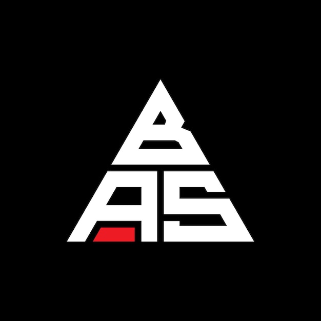 Diseño de logotipo de letra triangular BAS con forma de triángulo Diseño de diseño de logotipo triángulo BAS monograma plantilla de logotipo vectorial triángulo BS con color rojo Logotipo triangular Simple Elegante y lujoso