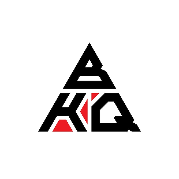 Vector diseño de logotipo de letra triangular bkq con forma de triángulo bkq diseño de logotipo triangular monograma bkq triángulo vectorial plantilla de logotipo con color rojo bkq logotipo triangular logotipo sencillo elegante y lujoso