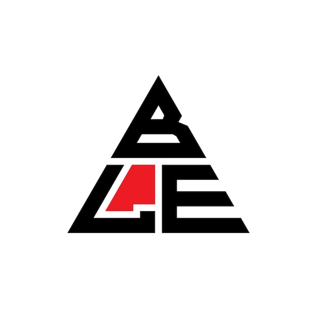 Diseño de logotipo de letra triangular BLE con forma de triángulo BLE diseño de logotipo triangular monograma BLE triángulo vectorial plantilla de logotipo con color rojo BLE logotipia triangular sencilla elegante y lujosa