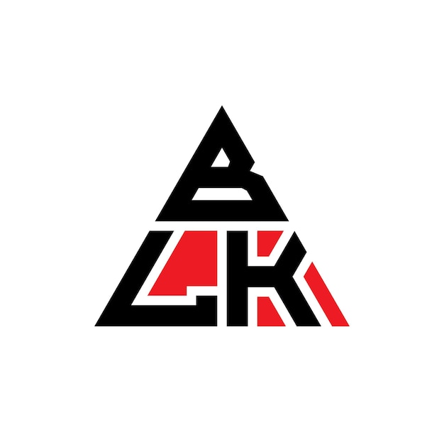 Diseño de logotipo de letra triangular BLK con forma de triángulo diseño de logotipo triángulo BLK monograma modelo de logotipo vectorial triángulo NLK con color rojo logotipo triangular sencillo elegante y lujoso