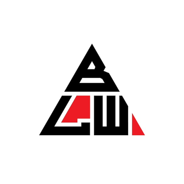 Vector diseño de logotipo de letra triangular blw con forma de triángulo diseño de logotipo triangular monograma modelo de logotipo vectorial triángulo blw con color rojo logotipo triangle blw sencillo elegante y lujoso