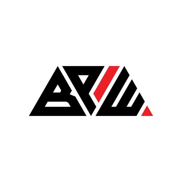 Diseño de logotipo de letra triangular BPW con forma de triángulo diseño de logotipo triangular monograma BPW triángulo vectorial plantilla de logotipo con color rojo BPW logo triangular sencillo elegante y lujoso logotipo BPW