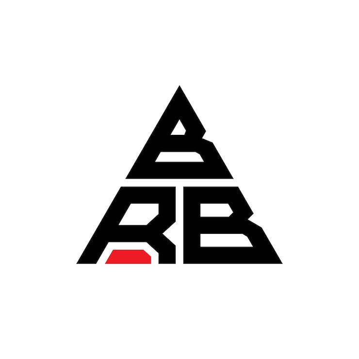 Vector diseño de logotipo de letra triangular brb con forma de triángulo brb diseño de logotipo triangular monograma brb triángulo vectorial plantilla de logotipo con color rojo brb logotipo triangular sencillo elegante y lujoso
