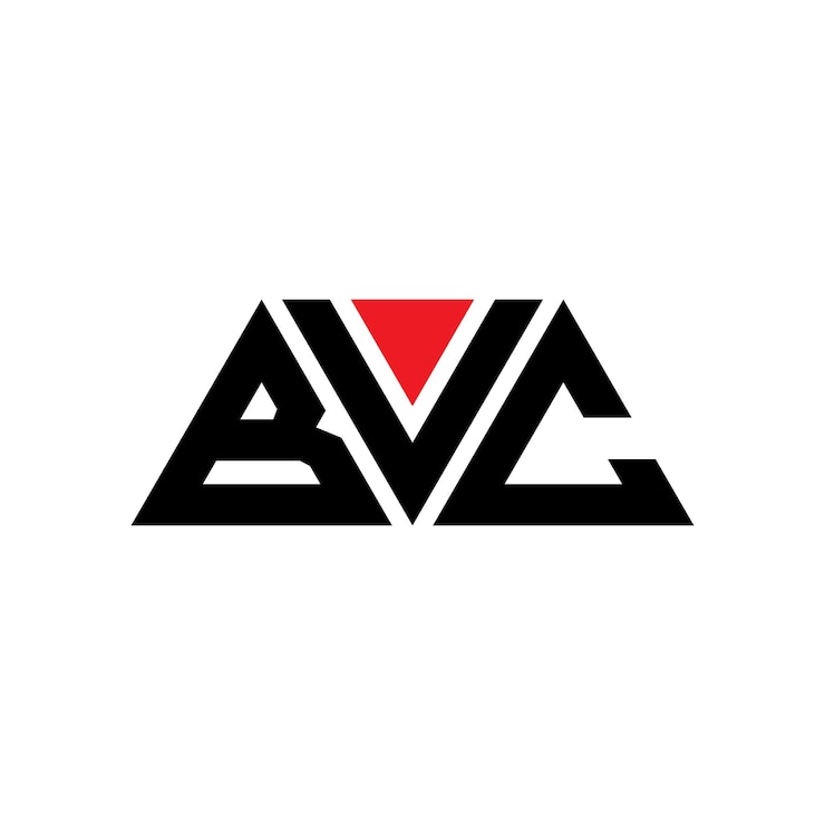 Vector diseño de logotipo de letra triangular bvc con forma de triángulo bvc diseño de logotipo triangular monograma bvc patrón de logotipo vectorial triángulo con color rojo bvc logotipo triangular simple elegante y lujoso logotipo bvc