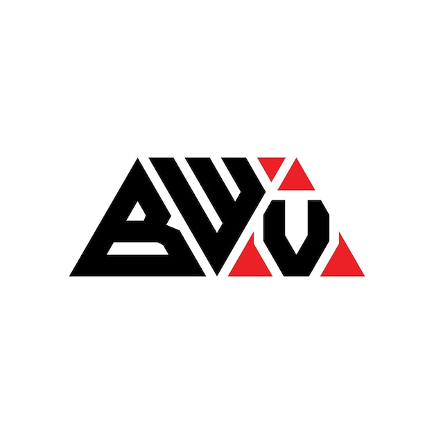 Vector diseño de logotipo de letra triangular bwv con forma de triángulo diseño de logotipo triangular monograma bwv triángulo vectorial plantilla de logotipo con color rojo bwv logo triangular sencillo elegante y lujoso logotipo bwv