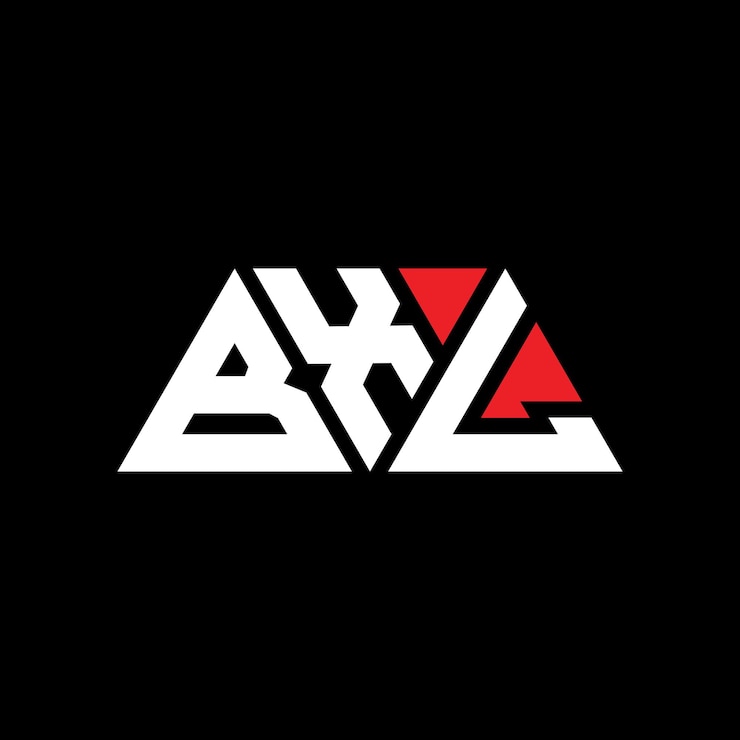 Vector diseño de logotipo de letra triangular bxl con forma de triángulo diseño del logotipo de triángulos bxl monograma bxl triángulo vectorial plantilla de logotipo con color rojo bxl logotipo triangular simple elegante y lujoso logotipo bxl