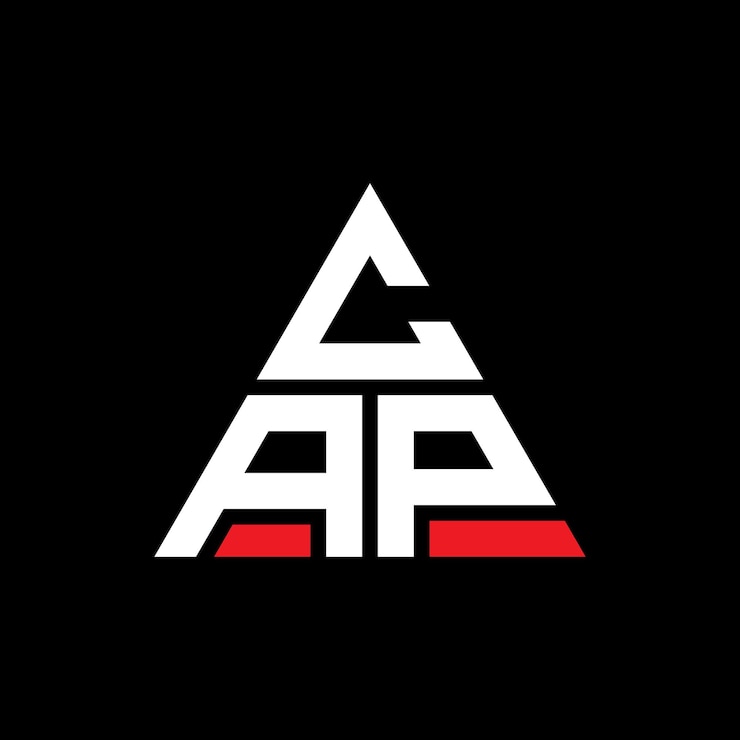Vector diseño de logotipo de letra triangular cap con forma de triángulo diseño del logotipo triangular pac de monograma template de logotipo vectorial del triángulo cap con color rojo logotipo triangulares cap simple elegante y lujoso