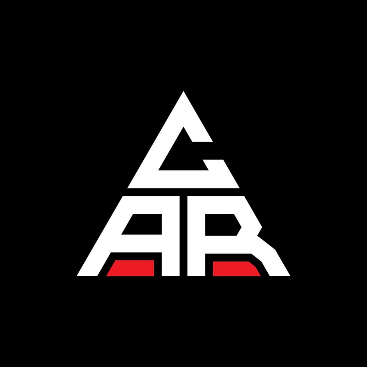 Vector diseño de logotipo de letra triangular de car con forma de triángulo diseño de diseño de logotipo triángulo de car monograma plantilla de logotipo vectorial de car triángulo con color rojo logotipo triangular simple elegante y lujoso
