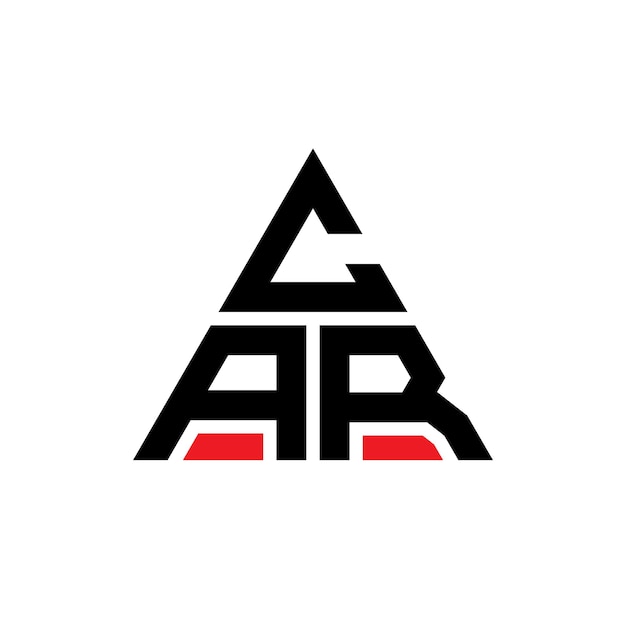Diseño de logotipo de letra triangular de CAR con forma de triángulo Diseño de diseño de logotipo triángulo de CAR monograma plantilla de logotipo vectorial de CAR triángulo con color rojo Logotipo triangular simple elegante y lujoso