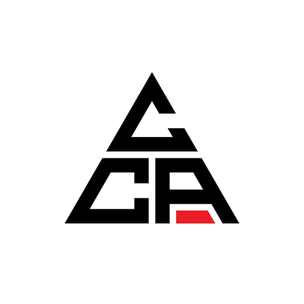 Diseño de logotipo de letra triangular CCA con forma de triángulo CCA diseño de logotipo triangular monograma CCA triángulo vectorial plantilla de logotipo con color rojo CCA logotipia triangular Simple Elegante y lujoso Logotipo