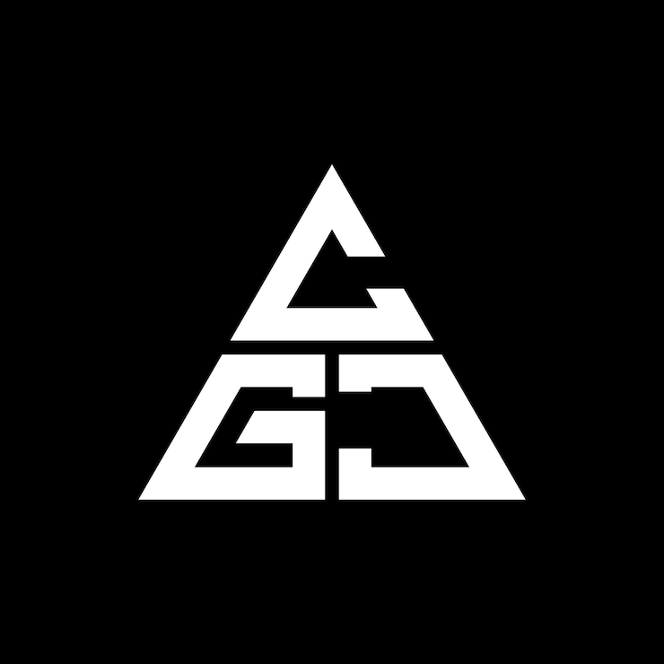 Vector diseño de logotipo de letra triangular cgj con forma de triángulo diseño de logotipo triángulo cgj monograma plantilla de logotipo vectorial triángulo ccj con color rojo logotipo triangular ccj sencillo elegante y lujoso