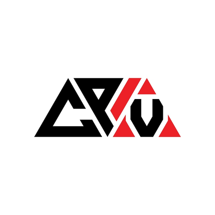 Vector diseño de logotipo de letra triangular cpv con forma de triángulo diseño de logotipo triángulo cpv monograma plantilla de logotipo vectorial de triángulos cpv con color rojo cpv logotipo triangular simple elegante y lujoso logotipo cpv