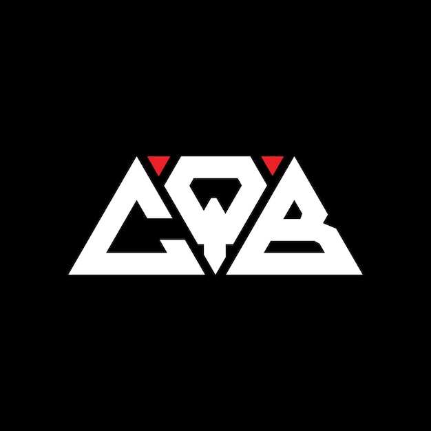 Diseño de logotipo de letra triangular CQB con forma de triángulo diseño de logotipo triángulo CQB monograma plantilla de logotipo vectorial triángulo cQB con color rojo logotipo triangular simple elegante y lujoso logotipo CQB