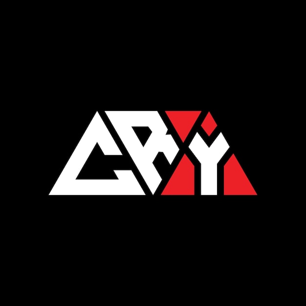 Vector diseño de logotipo de letra triangular cry con forma de triángulo cry diseño de logotipo triangular monograma cry plantilla de logotipo vectorial triangular con color rojo cry logotipo triangular simple elegante y lujoso logotipo cry