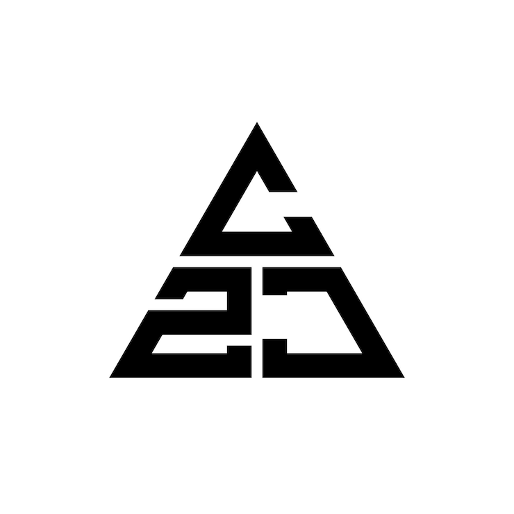 Vector diseño de logotipo de letra triangular czj con forma de triángulo diseño del logotipo de triángulos czj monograma czj triángulo vectorial plantilla del logotipo con color rojo logotipo triangular simple elegante y lujoso