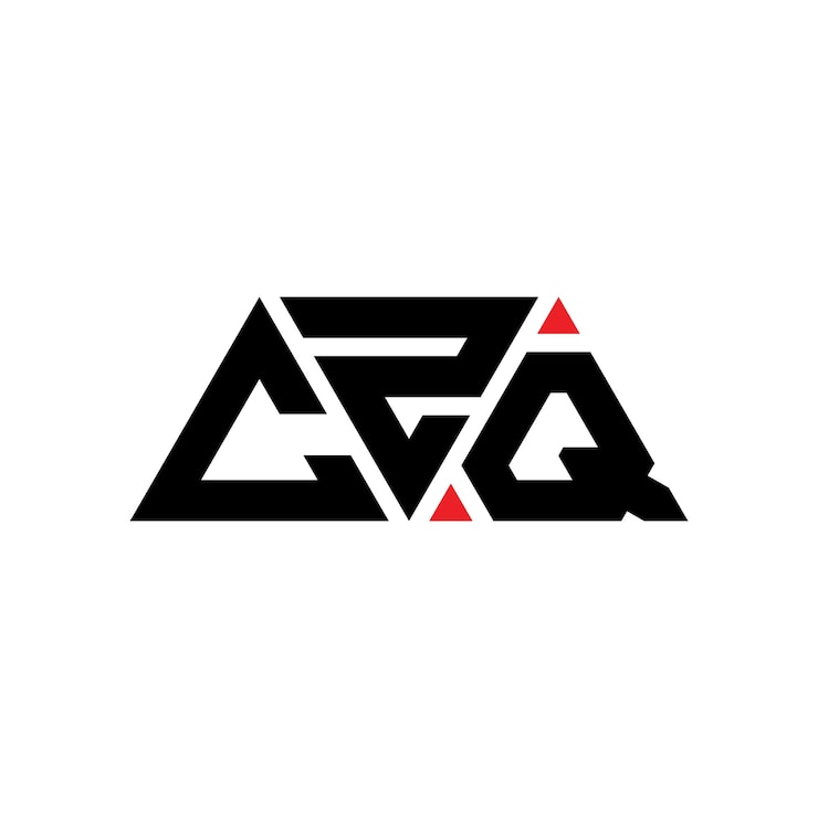 Vector diseño de logotipo de letra triangular czq con forma de triángulo diseño del logotipo de triángulos czq monograma czq triángulo vectorial plantilla de logotipo con color rojo logotipo triangular simple elegante y lujoso logotipo czq