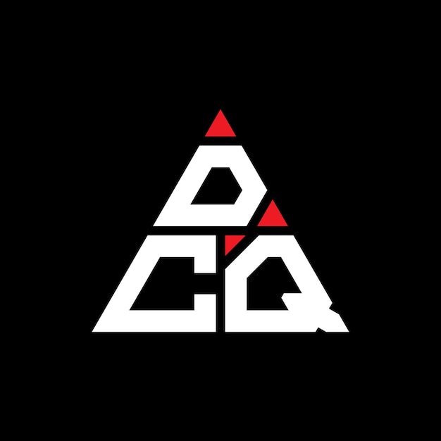 Vector diseño de logotipo de letra triangular dcq con forma de triángulo diseño de logotipo triangular monograma modelo de logotipo vectorial triángulo dcq con color rojo logotipo triangle dcq sencillo elegante y lujoso