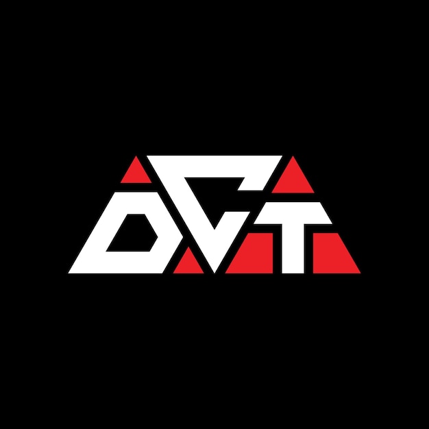 Vector diseño de logotipo de letra triangular dct con forma de triángulo diseño de logotipo triangular monograma modelo de logotipo vectorial triángulo dct con color rojo logotipo triangle dct sencillo elegante y lujoso logotipo dct