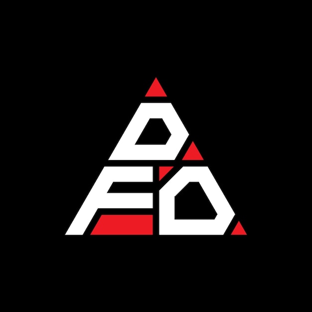 Vector diseño de logotipo de letra triangular dfo con forma de triángulo dfo diseño de logotipo triangular monograma dfo patrón de logotipo vectorial triángulo con color rojo dfo logotipo triangle sencillo elegante y lujoso