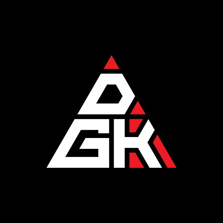 Vector diseño del logotipo de la letra triangular dgk con forma de triángulo dgk