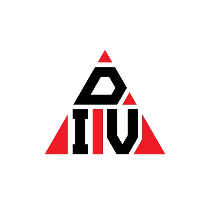 Vector diseño de logotipo de letra triangular div con forma de triángulo div diseño de logotipo triangular monograma div triángulo vectorial plantilla de logotipo con color rojo div logotipo triangular simplemente elegante y lujoso logotipo