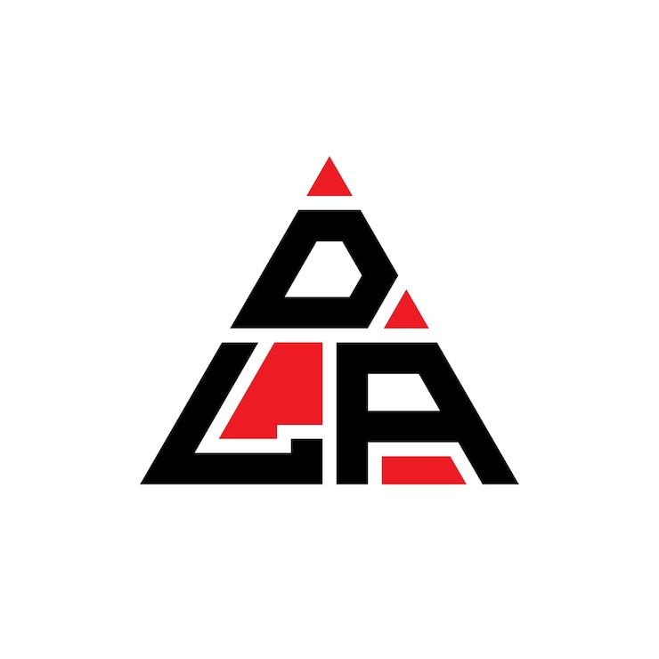 Vector diseño de logotipo de letra triangular dla con forma de triángulo dla diseño de logotipo triangular monograma dla plantilla de logotipo vectorial triángulo con color rojo dla logotipo triangular simple elegante y lujoso logotipo