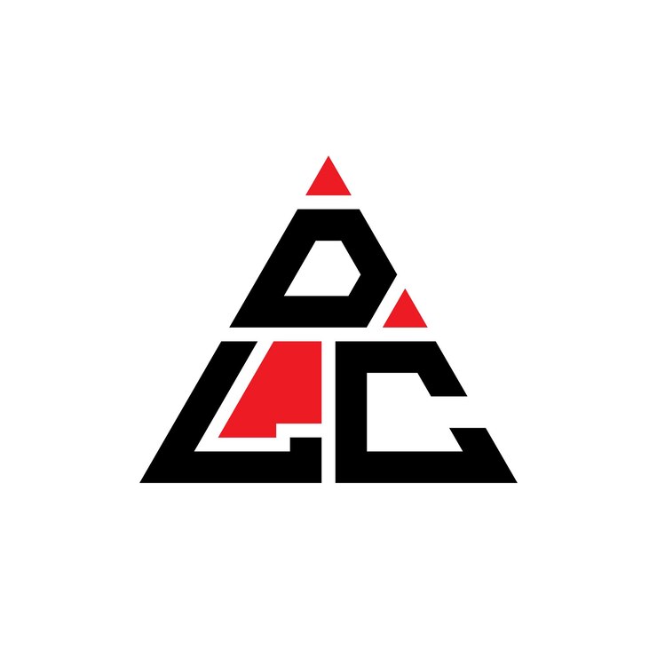 Vector diseño de logotipo de letra triangular dlc con forma de triángulo dlc diseño de logotipo triangular monograma dlc plantilla de logotipo vectorial triángulo con color rojo dlc logotipo triangle sencillo elegante y lujoso