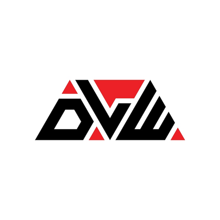 Vector diseño de logotipo de letra triangular dlw con forma de triángulo dlw diseño de logotipo triangular monograma dlw modelo de logotipo vectorial triangular con color rojo dlw logotipo triangle simple elegante y lujoso logotipo dlw