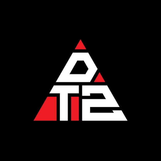 Vector diseño de logotipo de letra triangular dtz con forma de triángulo dtz diseño de logotipo triangular monograma dtz triángulo vectorial plantilla de logotipo con color rojo dtz logotipo triangular simple logotipo elegante y lujoso