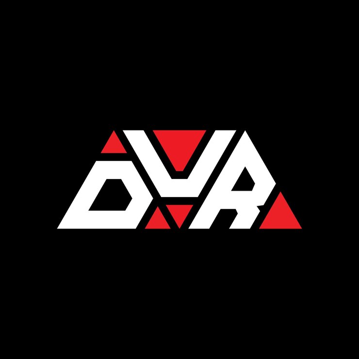 Vector diseño de logotipo de letra triangular dur con forma de triángulo dur diseño de logotipo triangular monograma dur plantilla de logotipo vectorial triángulo con color rojo dur logotipo triángulo simple elegante y lujoso logotipo dur