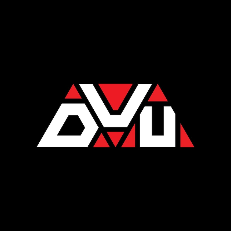Vector diseño de logotipo de letra triangular duu con forma de triángulo diseño de logotipo triángulo duu monograma plantilla de logotipo vectorial triángulo dou con color rojo logotipo triangular dou sencillo elegante y lujoso logotipo dou