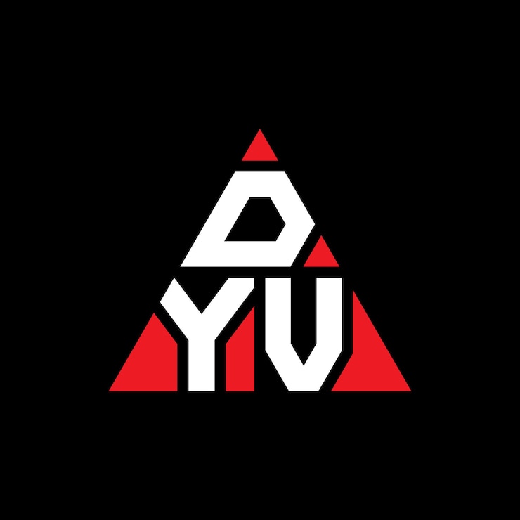 Vector diseño de logotipo de letra triangular dyv con forma de triángulo dyv diseño de logotipo triangular monograma dyv triángulo vectorial plantilla de logotipo con color rojo dyv logo triangular sencillo elegante y lujoso logotipo
