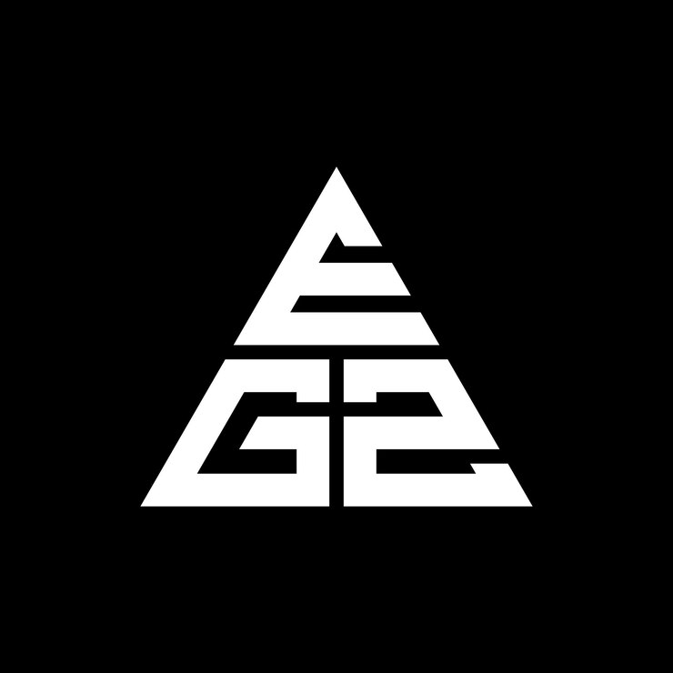 Vector diseño de logotipo de letra triangular egz con forma de triángulo diseño de logotipo triangular monograma modelo de logotipo vectorial triángulo egz con color rojo logotipo triangle egz sencillo elegante y lujoso