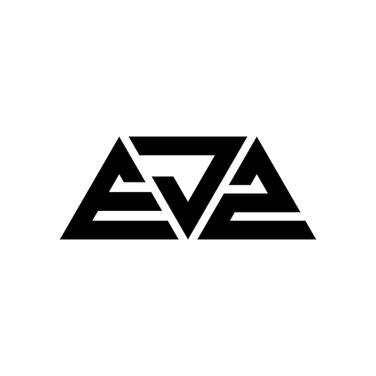 Vector diseño de logotipo de letra triangular ejz con forma de triángulo ejz diseño de logotipo triangular monograma ejz triángulo vectorial plantilla de logotipo con color rojo ejz logotipo triangular simple elegante y lujoso logotipo ejz