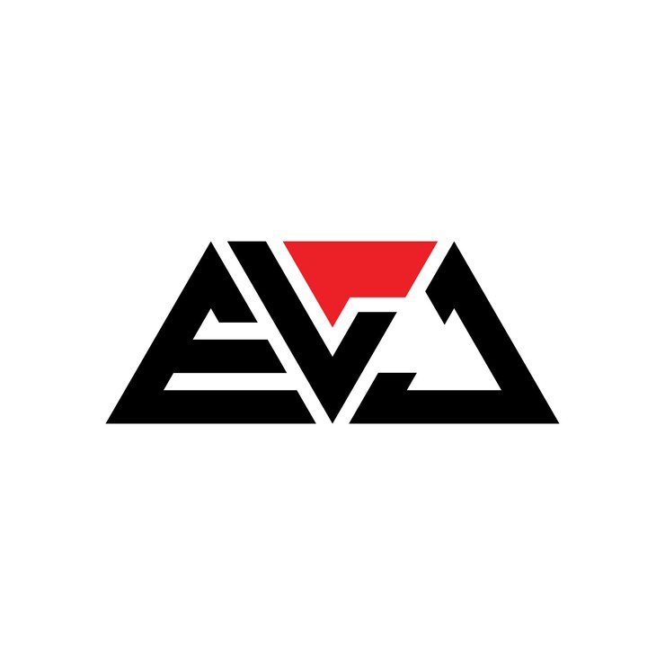 Vector diseño de logotipo de letra triangular elj con forma de triángulo diseño del logotipo triangular monograma elj triángulo vectorial plantilla de logotipo con color rojo logotipo triangulares elj simple elegante y lujoso logotipo elj