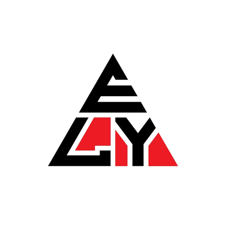 Vector diseño de logotipo de letra triangular ely con forma de triángulo diseño del logotipo triangular monograma ely triángulo vectorial plantilla de logotipo con color rojo logotipo triangulares ely simple elegante y lujoso
