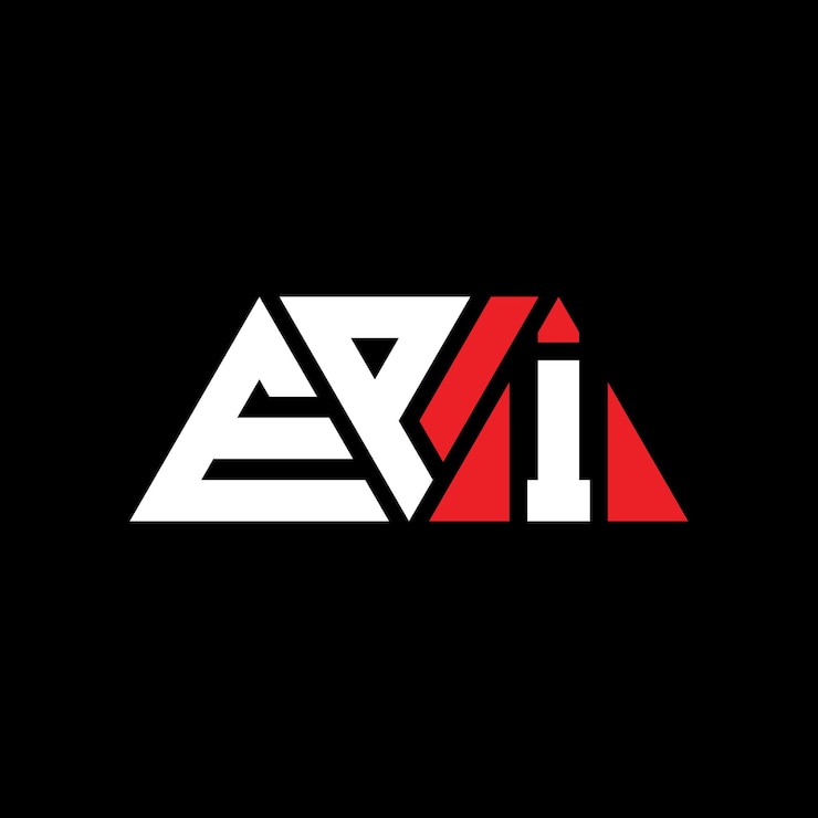 Vector diseño de logotipo de letra triangular epi con forma de triángulo diseño de logotipo triangular monograma epi triángulo vectorial plantilla de logotipo con color rojo epi logo triangular sencillo elegante y lujoso logotipo epi