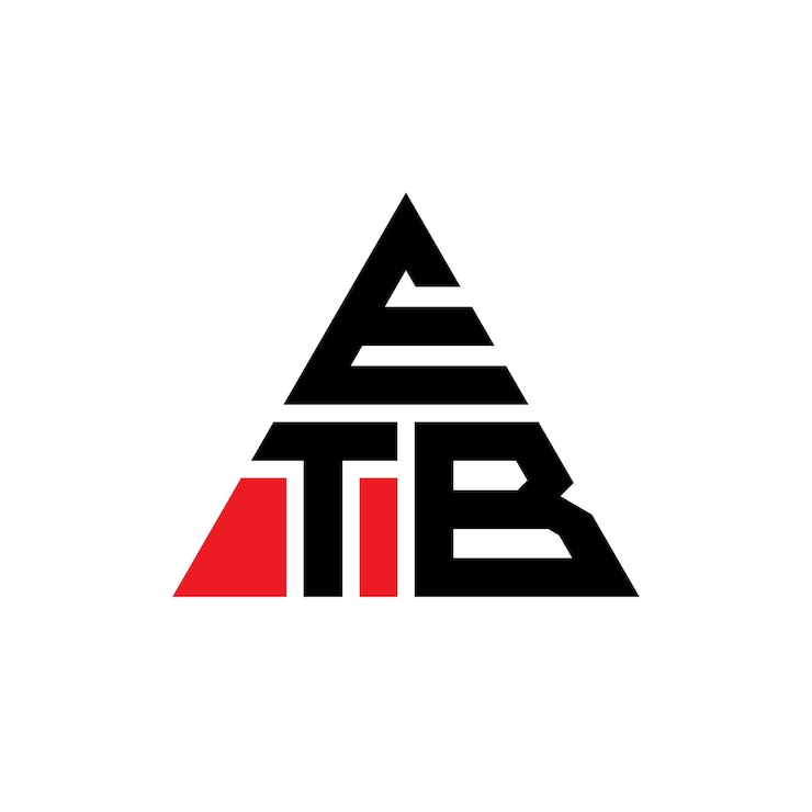 Vector diseño de logotipo de letra triangular etb con forma de triángulo diseño de logotipo triángulo etb monograma plantilla de logotipo vectorial triángulo edb con color rojo logotipo triangular edb sencillo elegante y lujoso