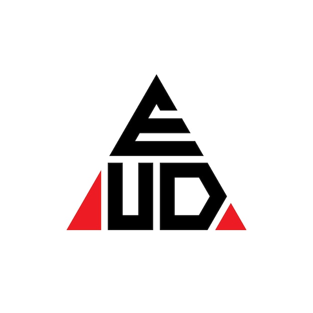 Diseño de logotipo de letra triangular EUD con forma de triángulo diseño de logotipo triángulo EUD monograma plantilla de logotipo vectorial triángulo UED con color rojo logotipo triangular UED sencillo logotipo elegante y lujoso