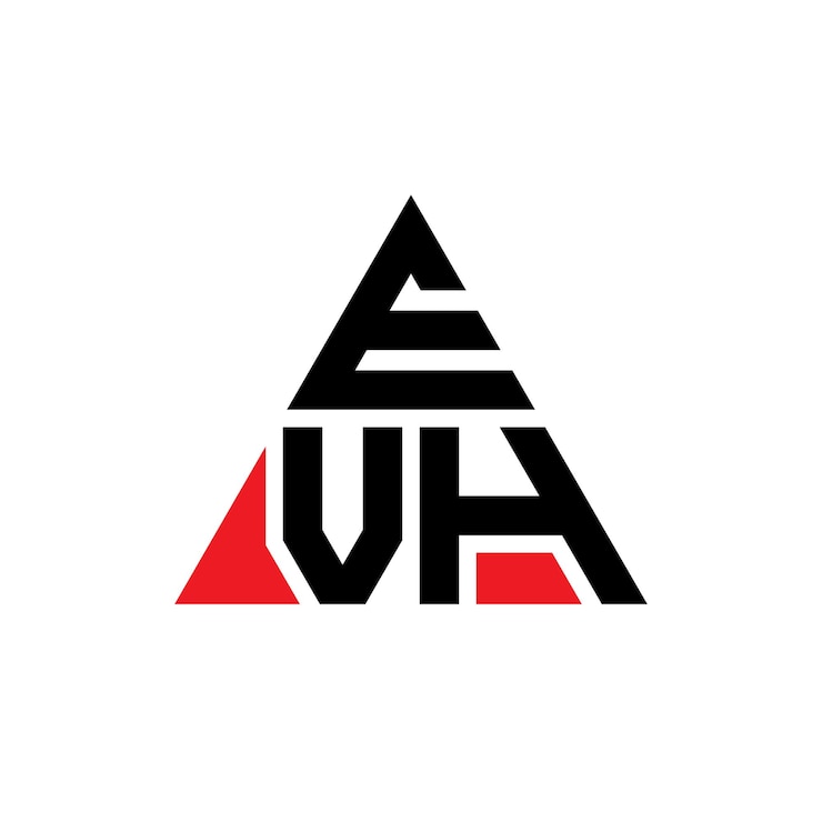 Vector diseño de logotipo de letra triangular de evh con forma de triángulo diseño de logotipo triángulo de evh monograma plantilla de logotipo vectorial triángulo evh con color rojo logotipo triangular evh sencillo elegante y lujoso