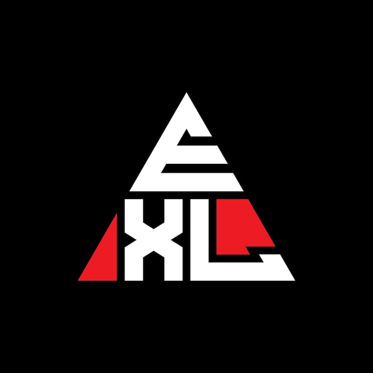 Vector diseño de logotipo de letra triangular exl con forma de triángulo diseño de diseño de logotipo triangular monograma plantilla de logotipo vectorial triangular exl con color rojo logotipo triangulares exl sencillo elegante y lujoso