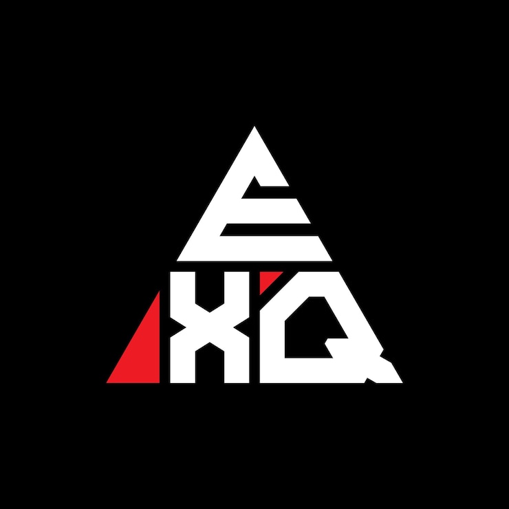 Vector diseño de logotipo de letra triangular exq con forma de triángulo diseño de logotipo triangular monograma plantilla de logotipo vectorial triángulo exq con color rojo logotipo triangle exq sencillo elegante y lujoso
