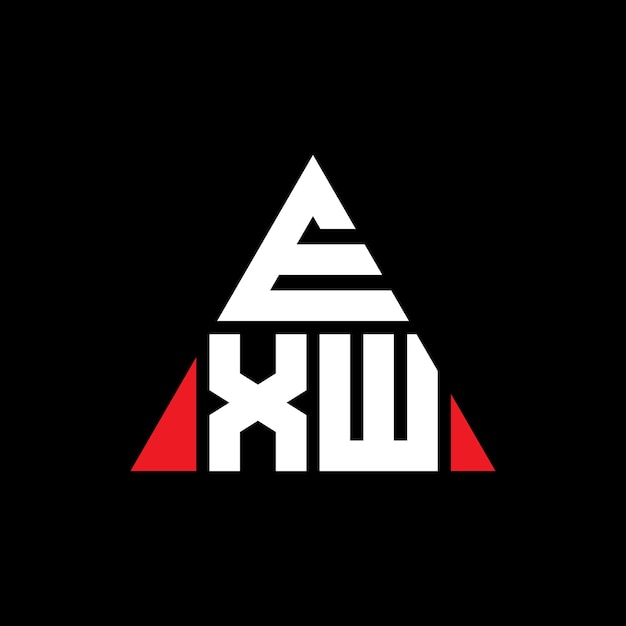 Vector diseño de logotipo de letra triangular exw con forma de triángulo diseño de diseño de logotipo triangular monograma plantilla de logotipo vectorial triangular exw con color rojo logotipo triangulares exw simple elegante y lujoso