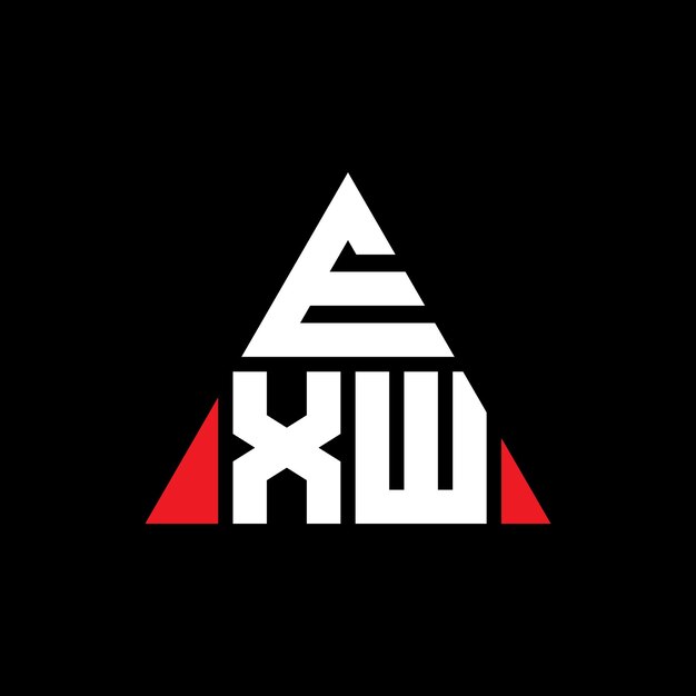 Diseño de logotipo de letra triangular EXW con forma de triángulo Diseño de diseño de logotipo triangular monograma plantilla de logotipo vectorial triangular ExW con color rojo Logotipo triangulares EXW Simple Elegante y lujoso