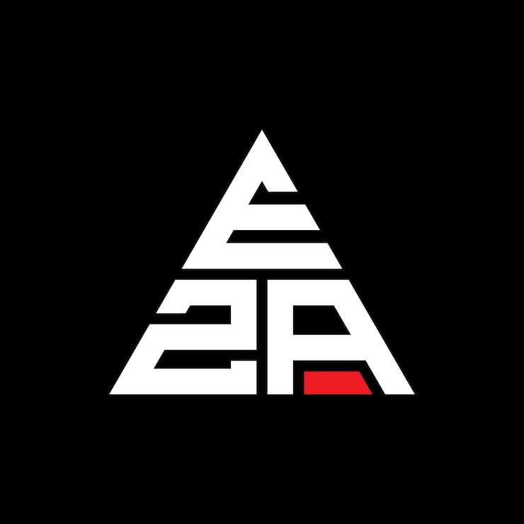 Vector diseño de logotipo de letra triangular eza con forma de triángulo eza diseño de logotipo triangular monograma eza modelo de logotipo vectorial triangular con color rojo eza logotipo triangle sencillo elegante y lujoso